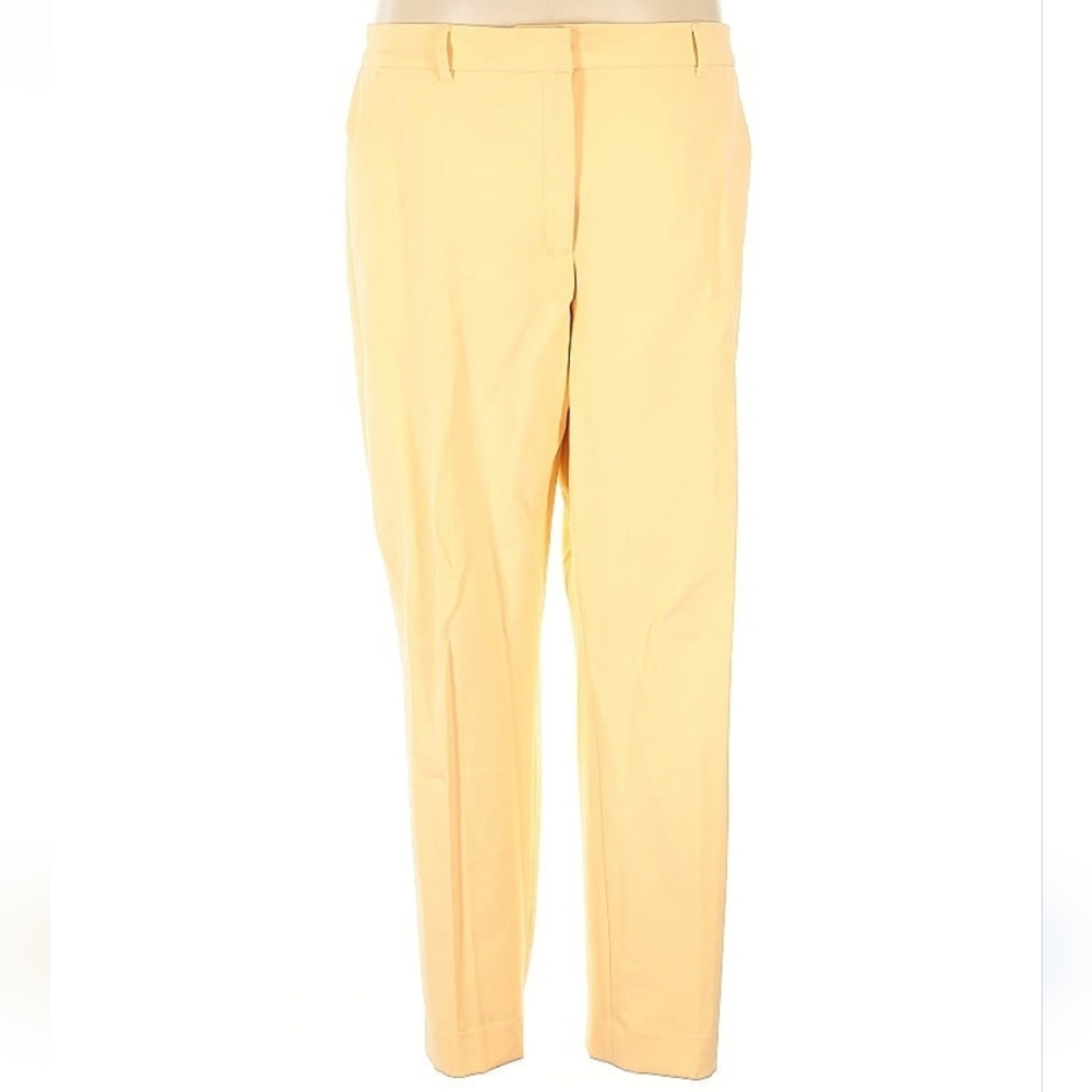 White House Black Market Flat Front Slim Ankle Pants, 16 L, Yellow